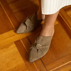LUAU SHOES - Babucha Elena Mujer Cuero Café