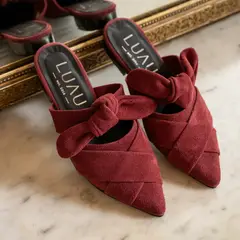 LUAU SHOES - Babucha Emilia Mujer Cuero Rosado Luau