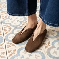 LUAU SHOES - Ballerina Ignacia Mujer Cuero Café Luau