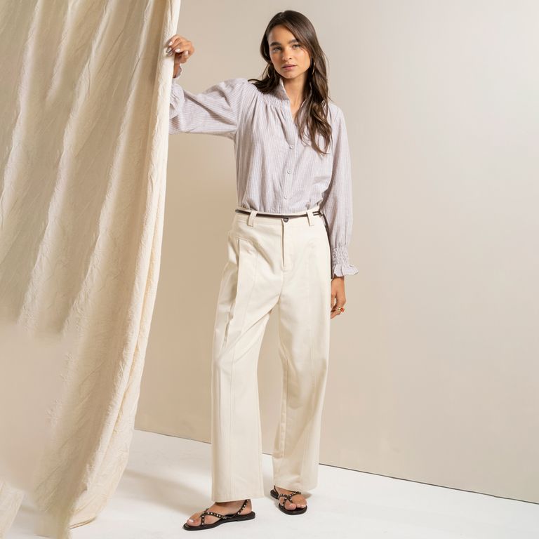 Pantalón Straight Tiro Medio Mujer