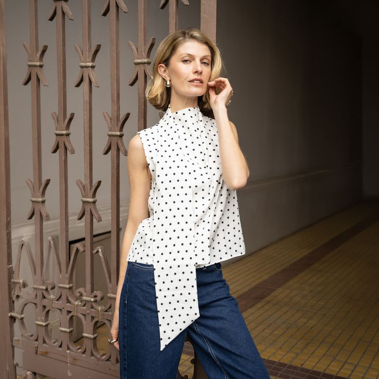 Blusa Pañuelo burdeo Mujer Luau