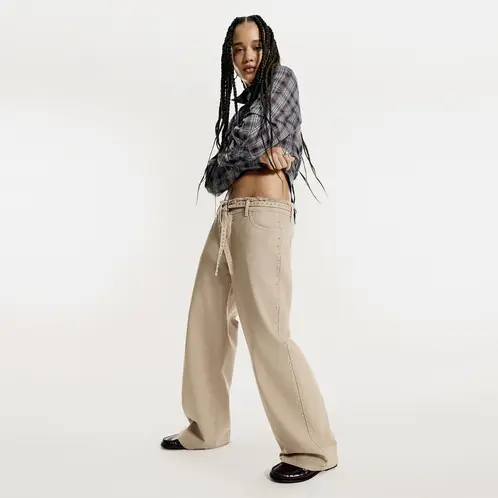 AMERICANINO - Jeans Tachas Straight Tiro Medio Mujer