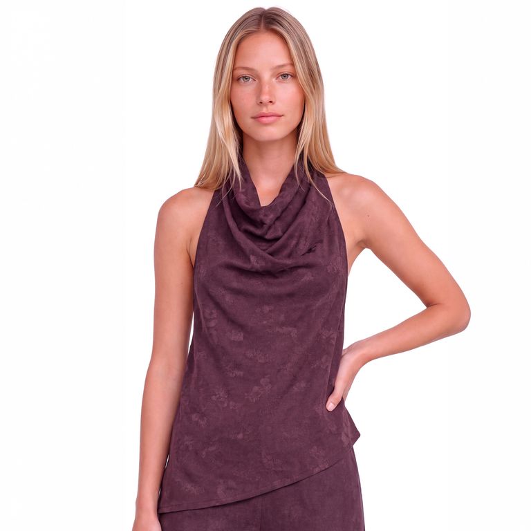 Top Halter Asimetrico Mujer