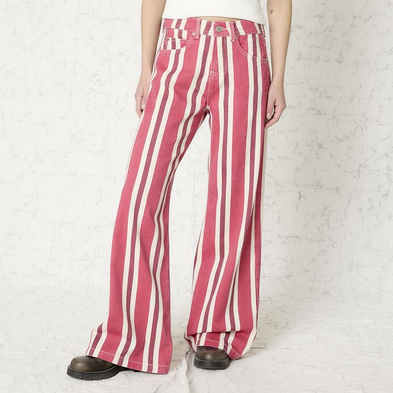 Jeans Wide Leg Tiro Medio Mujer