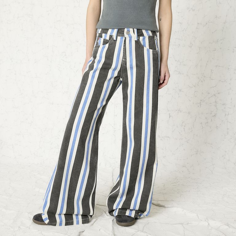Jeans Wide Leg Tiro Medio Mujer
