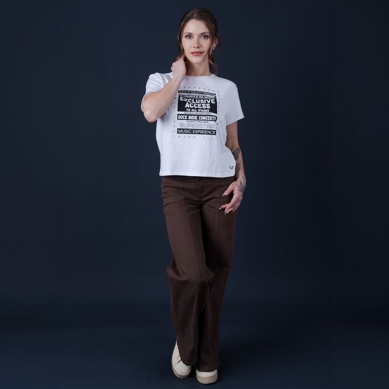 Pantalón Wide Leg Tiro Medio Mujer