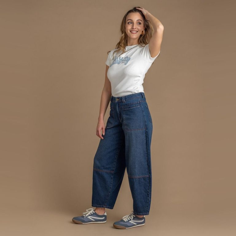 Jeans Balloon Tiro Medio Mujer