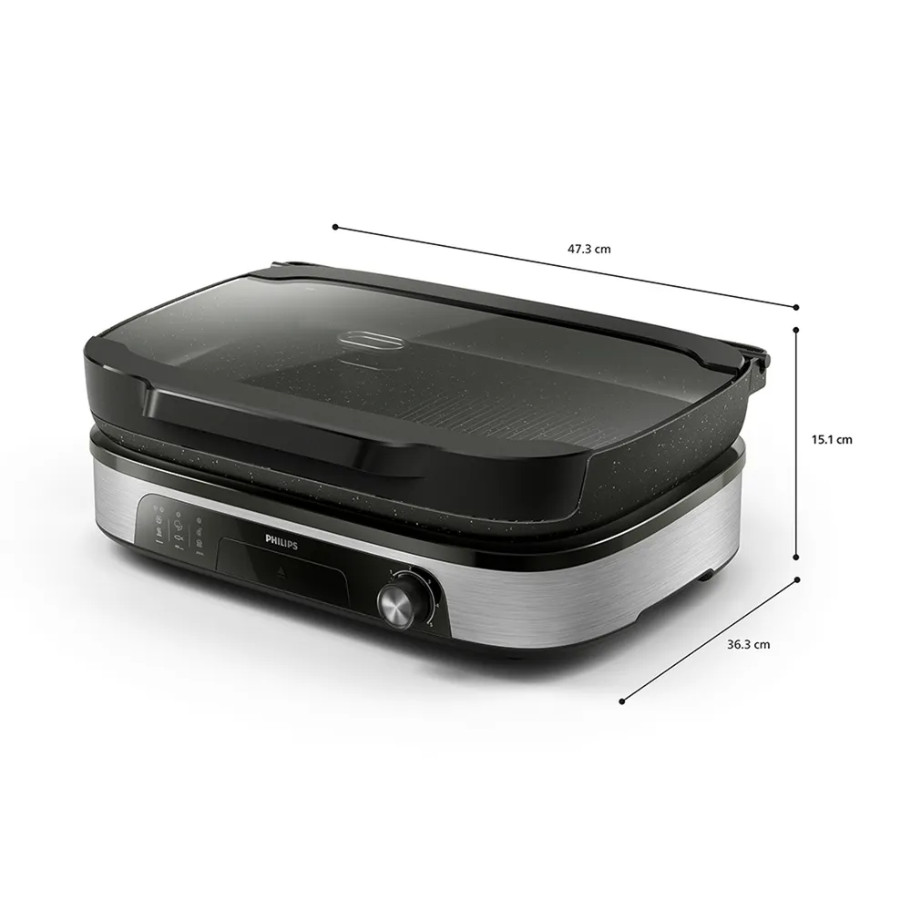 Philips Parrilla Eléctrica con Ahumador 2400W Negro, foto 3