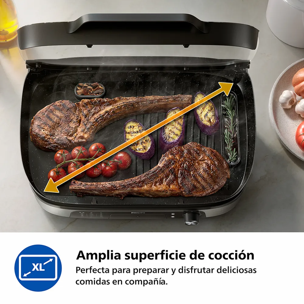 Philips Parrilla Eléctrica con Ahumador 2400W Negro, foto 4
