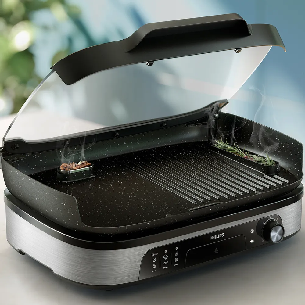 Philips Parrilla Eléctrica con Ahumador 2400W Negro, foto 10