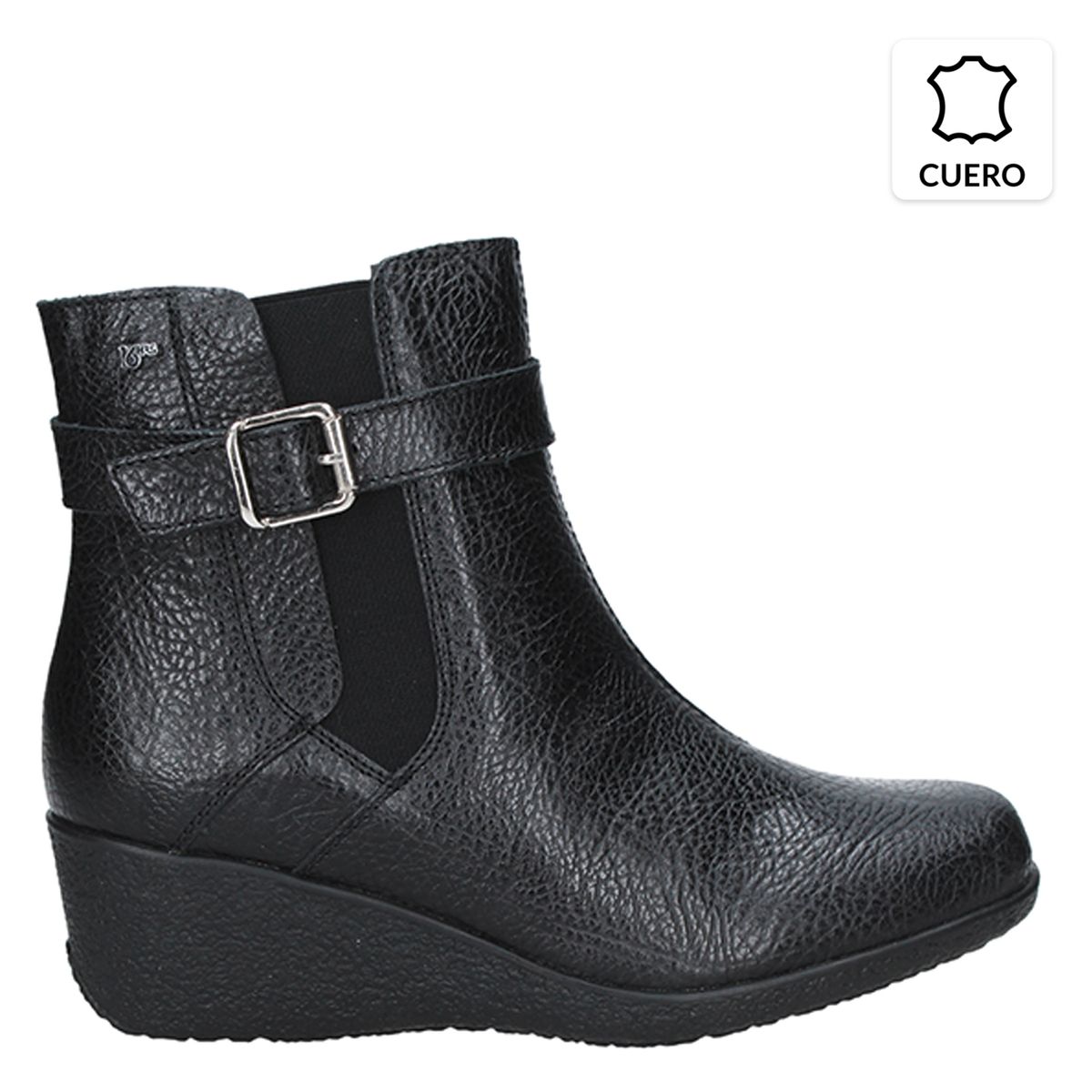 16 HRS - Botín Mujer Cuero Negro