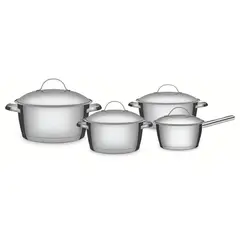 TRAMONTINA - Batería de Cocina Acero Inoxidable 8 Piezas