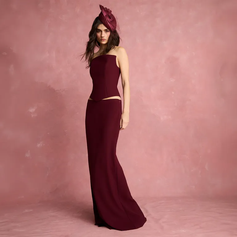 Top Corsetero Strapless Mujer Cranberry Chic x