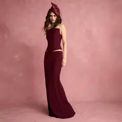 BASEMENT - Falda Larga Mujer Cranberry Chic x