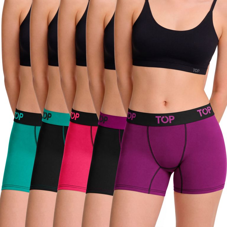 Pack De 5 Calzones Boxer Algodón Mujer