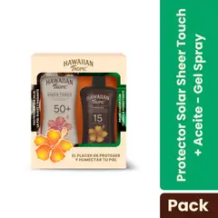 HAWAIIAN TROPIC - Pack Sheer Touch FPS 50 + Aceite FPS 15