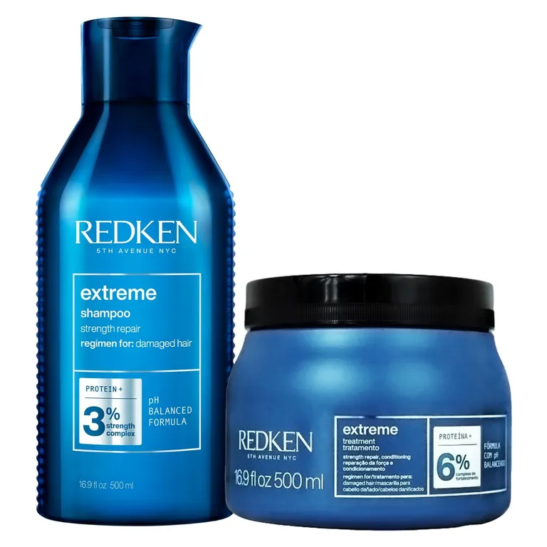 Set Reparacion Cabello Dañado Extreme Shampoo 500ml + Máscara 500ml