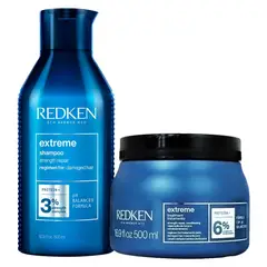 REDKEN - Set Reparacion Cabello Dañado Extreme Shampoo 500ml + Máscara 500ml