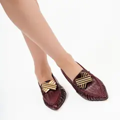 ALBA Y ADELA - Mocasin Mujer Cuero Burdeo