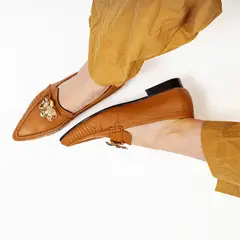 ALBA Y ADELA - Mocasin Mujer Cuero Café