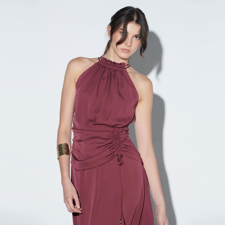 Vestido Halter Largo Mujer