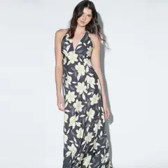 SINGOLARE - Vestido Largo Estampado Flores Mujer