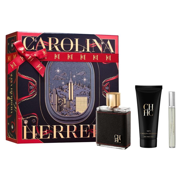 Perfume Hombre Estuche CH Men Eau de Toilette 100 ml + Balsamo After Shave 100 ml + Eau de Toilette 10 ml