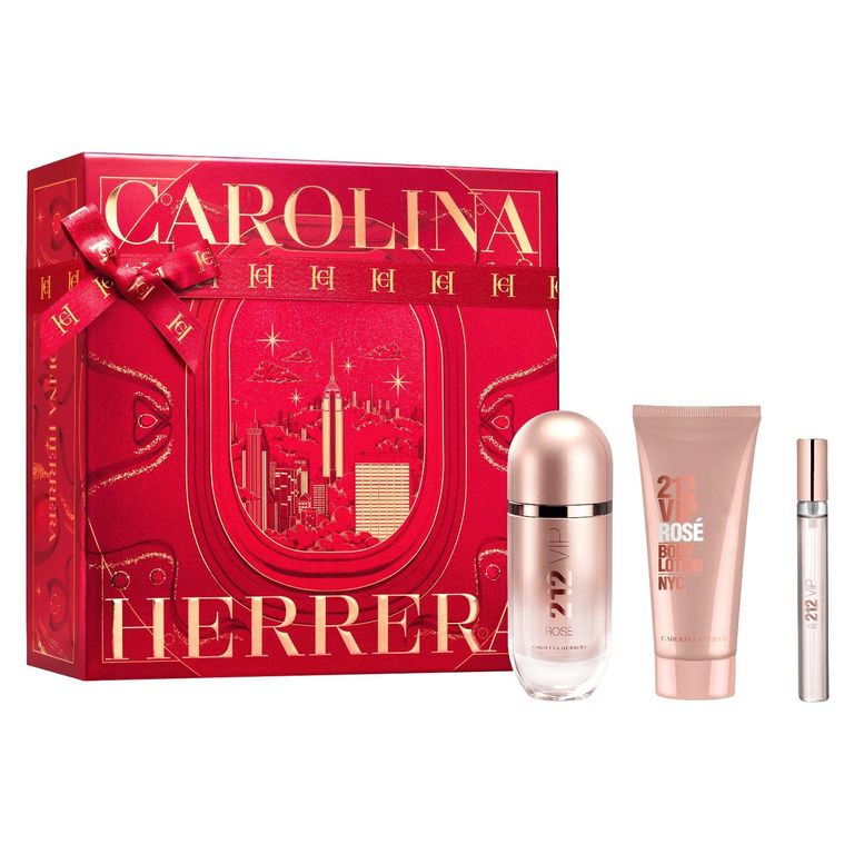 Perfume Mujer Estuche 212 VIP Rosé Eau de Parfum 80 ml + Loción Corporal 100 ml + Eau de Parfum 10 ml