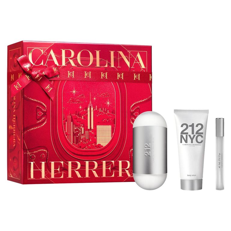 Perfume Mujer Estuche 212 NYC Eau de Toilette 100 ml + Loción Corporal Hidratante 100 ml + Eau de Toilette 10 ml