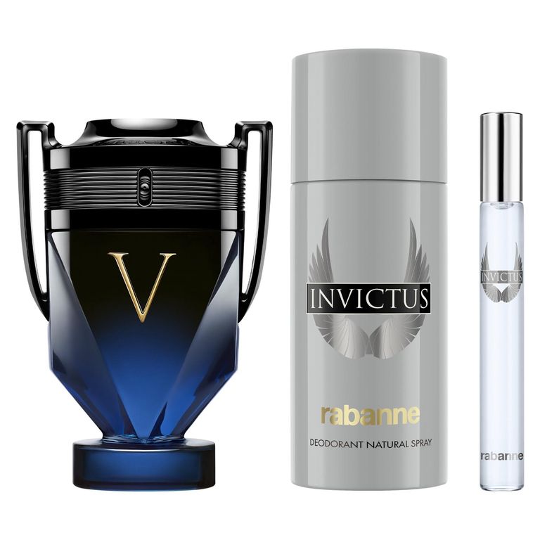 Perfume Hombre Estuche Invictus Victory Elixir Parfum Intense 100 ml + Desodorante 150 ml + Eau de Toilette 10 ml