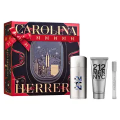 CAROLINA HERRERA - Perfume Hombre Estuche 212 Men NYC Eau de Toilette 100 ml + Balsamo After Shave 100 ml + Eau de Toilette 10 ml