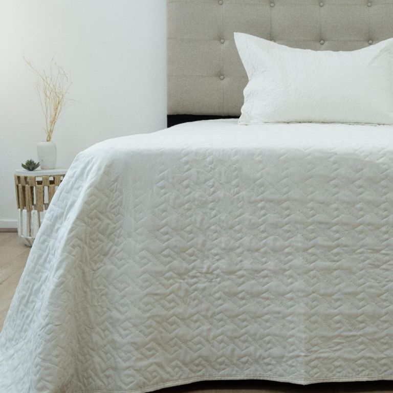 Quilt Velvety 1 Plaza Blanco