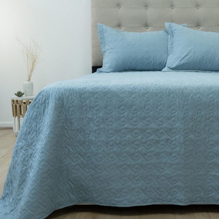 Quilt Velvety King Azul