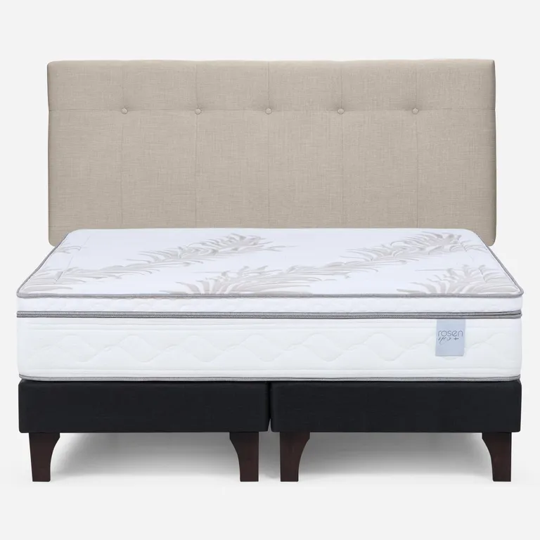 Cama Europea Neo Plus 2 Plazas X 2.00 CM Base Dividida + Respaldo