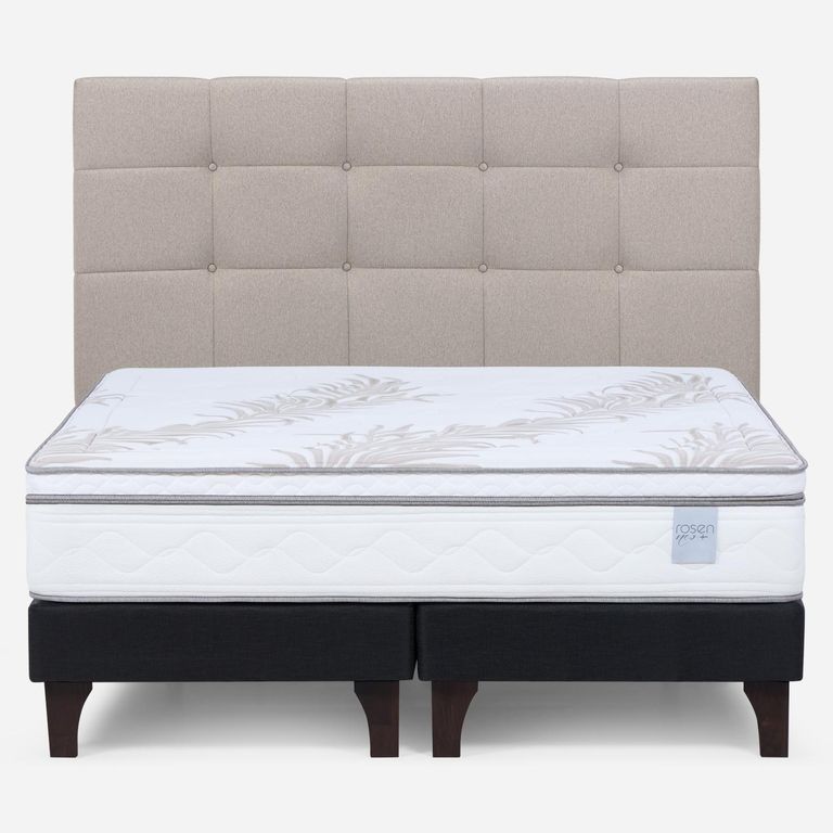 Cama Europea Neo Plus 2 Plazas X 2.00 CM Base Dividida + Respaldo