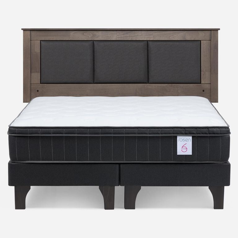 Cama Europea New Style 6 Plus 2 Plazas X 2.00 CM Base Dividida + Respaldo