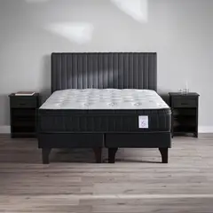 ROSEN - Cama Europea New Style 6 Plus 2 Plazas X 2.00 CM Base Dividida + Respaldo + 2 Veladores