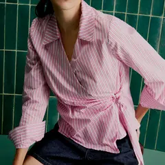 BASEMENT - Blusa Rayas Nudo Mujer