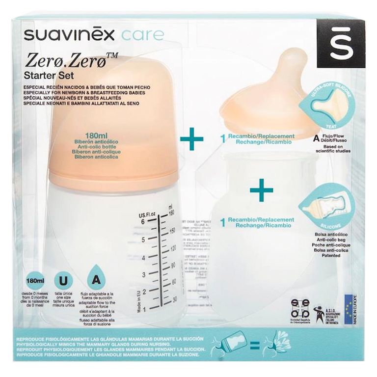 Starter Set Mamadera Zero Zero 180ml + Bolsa