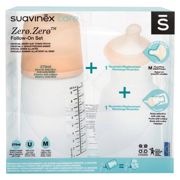 Set Mamadera Zero Zero 270ml + Bolsa Fluj M