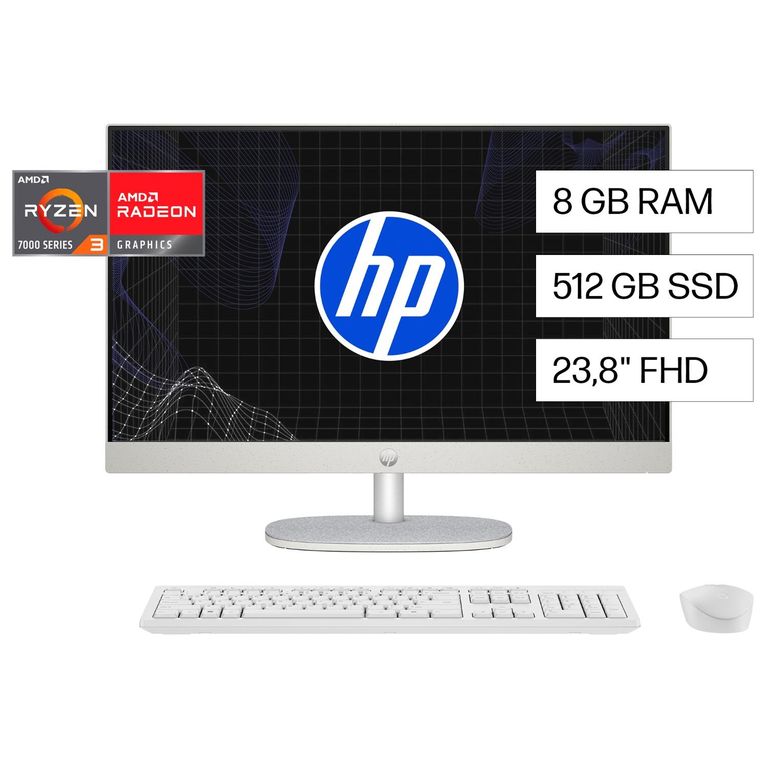 Computador Todo en Uno 24-cr0232la AMD Ryzen 3 8 GB 512 GB SSD 23.8" FHD