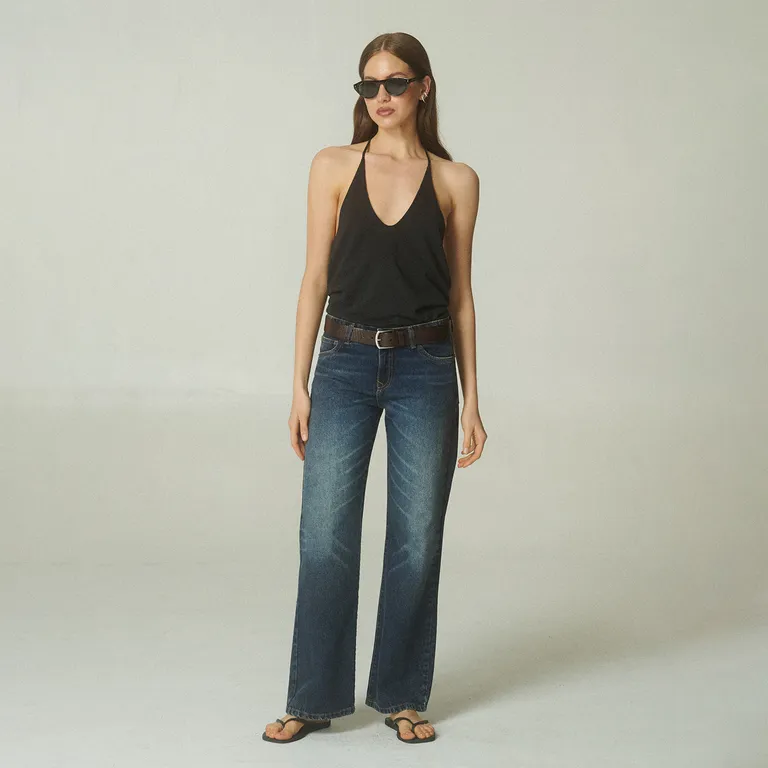 Jeans Dakota Straight Tiro Medio Mujer
