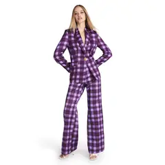 MALVA - Blazer Sastrero Estampado Cuadros Mujer