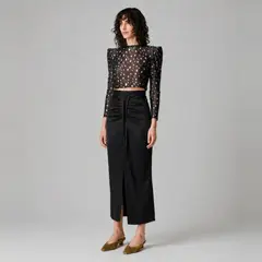 MALVA - Falda Barbados Drapeado Frontal Mujer