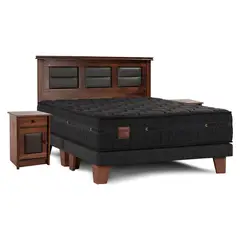 CELTA - Cama Europea Copper Black King  x2.00mt +Respaldo+Veladores