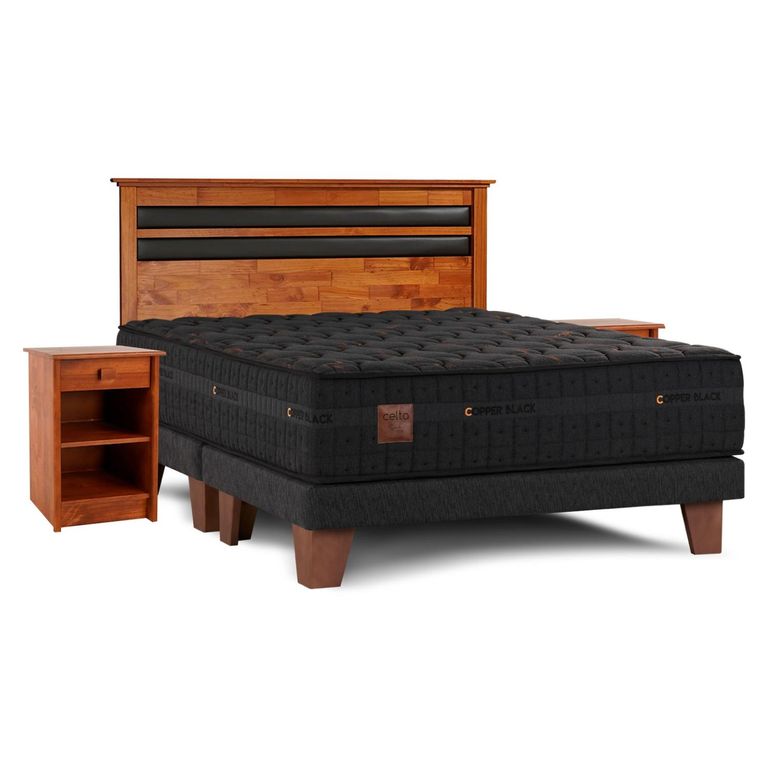 Cama Europea Copper Black 2 Plazas
