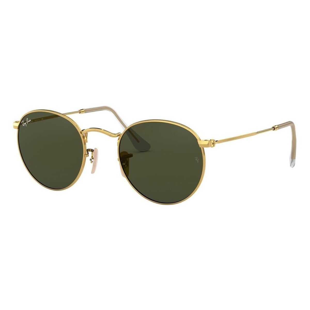 RAY BAN - Lentes de Sol Round Flat Gold Green