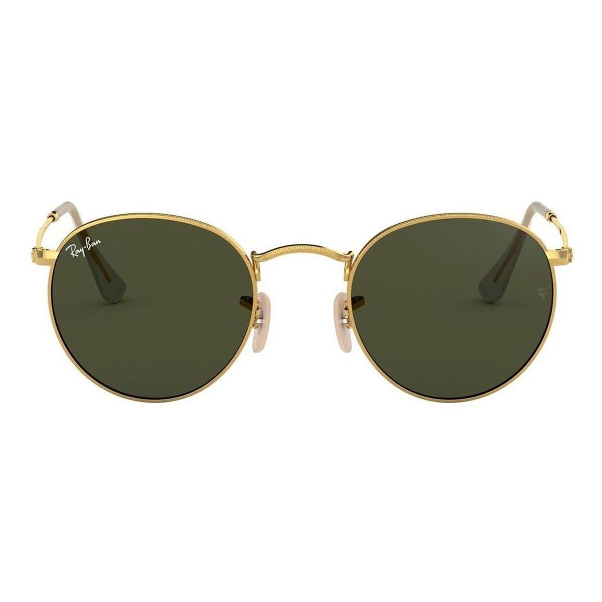 RAY BAN - Lentes de Sol Round Flat Gold Green