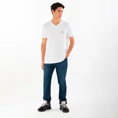 LACOSTE - Polera Cuello V 100% Algodón Pima Hombre