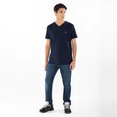LACOSTE - Polera Cuello V 100% Algodón Pima Hombre